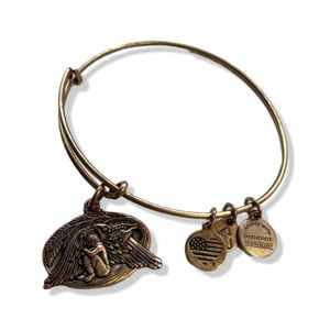 Alex and Ani guardian of healing bracelet. Rafaelian gold charm bangle bracelet
